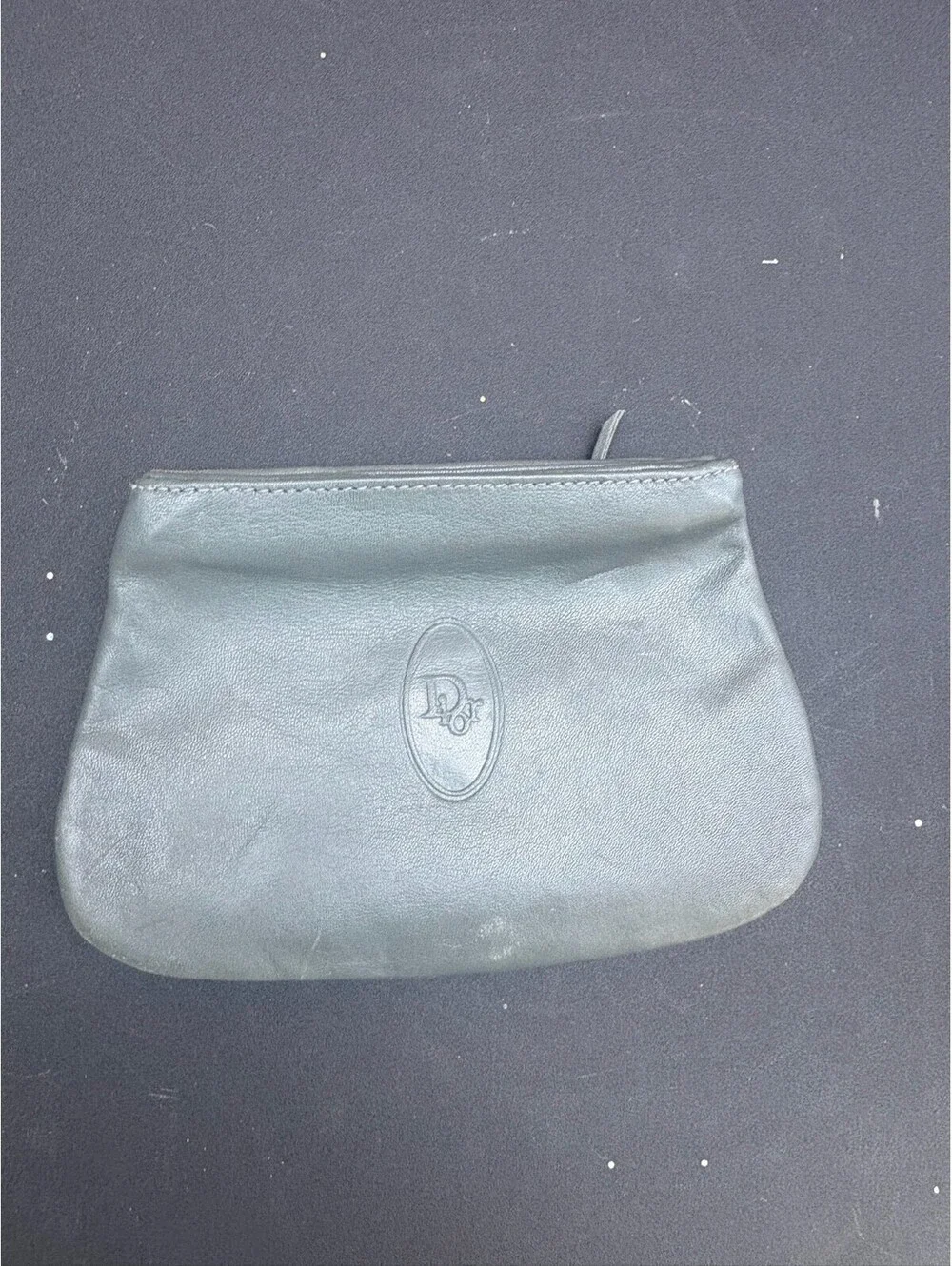 Dior NWT Vintage Gray Leather wallet coin purse